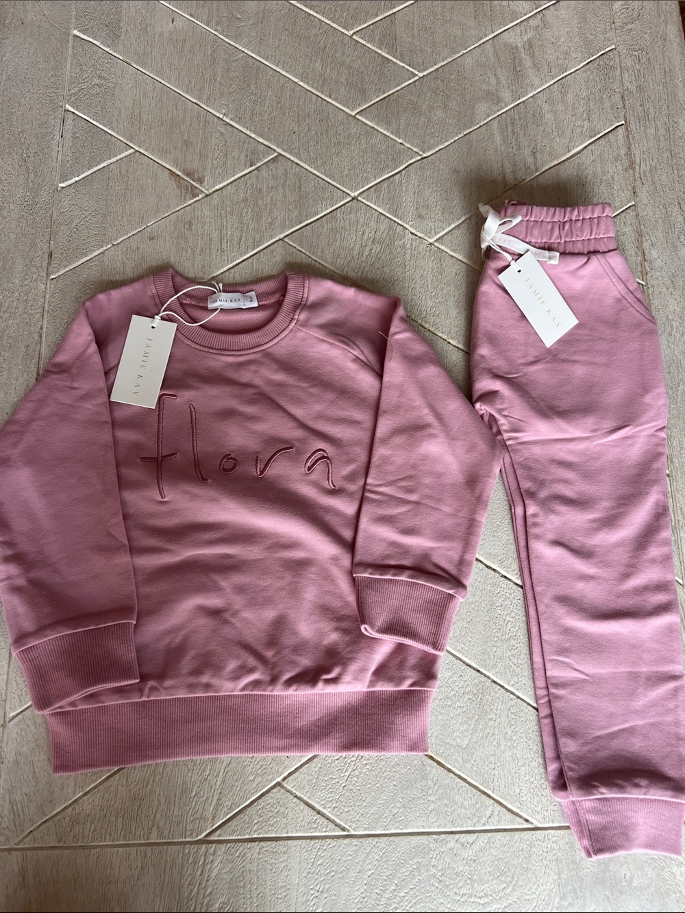 NWT Jamie Kay 3Y rose flora sweatshirt/ NWT 4Y rose sweatpants
